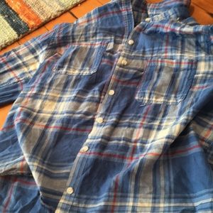 Blue and white flannel